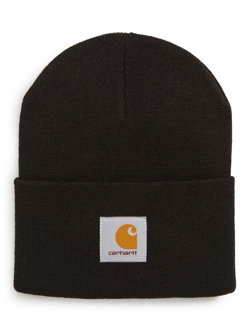 Carhartt Black Cuffed Watch Beanie with Gold Logo Patch